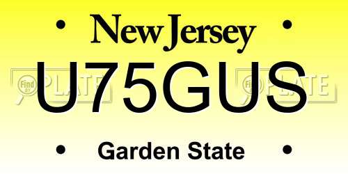 U75GUS New Jersey License Plate
