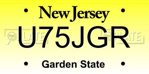 U75JGR New Jersey License Plate