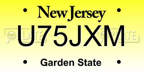 U75JXM New Jersey License Plate