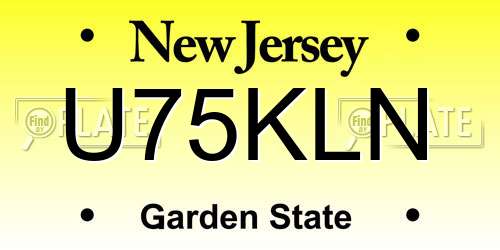 U75KLN New Jersey License Plate