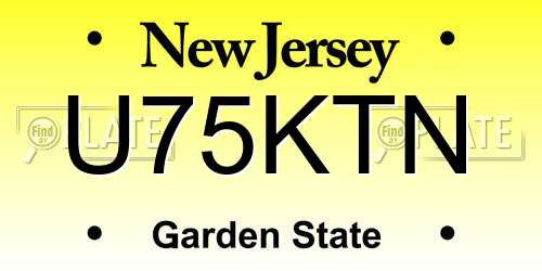 U75KTN New Jersey License Plate