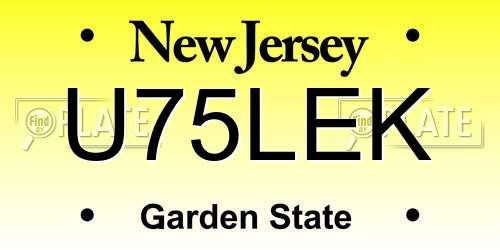 U75LEK New Jersey License Plate