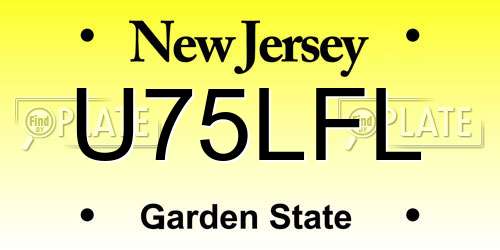 U75LFL New Jersey License Plate