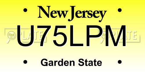 U75LPM New Jersey License Plate