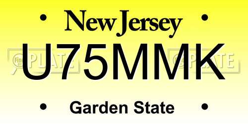 U75MMK New Jersey License Plate