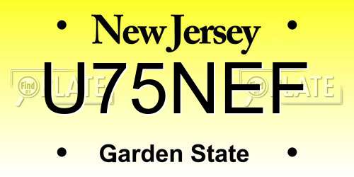U75NEF New Jersey License Plate