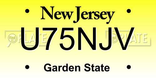 U75NJV New Jersey License Plate