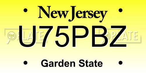 U75PBZ New Jersey License Plate