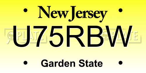 U75RBW New Jersey License Plate