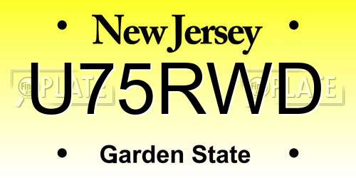 U75RWD New Jersey License Plate