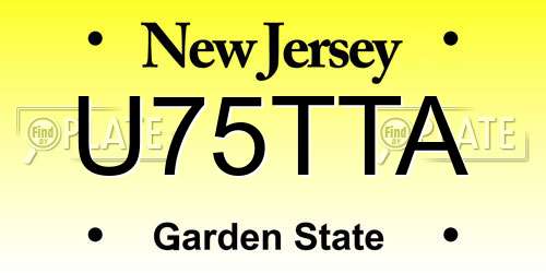 U75TTA New Jersey License Plate