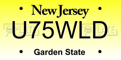 U75WLD New Jersey License Plate