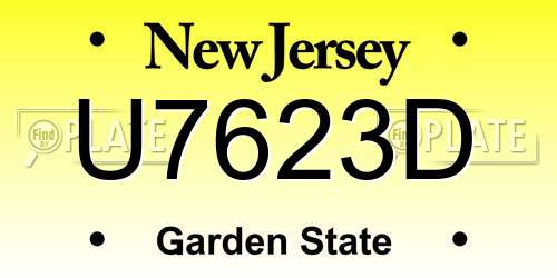 U7623D New Jersey License Plate