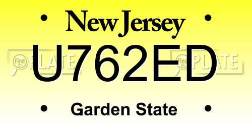 U762ED New Jersey License Plate