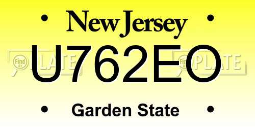 U762EO New Jersey License Plate