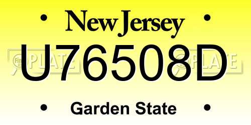 U76508D New Jersey License Plate