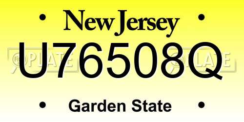 U76508Q New Jersey License Plate