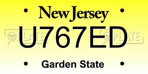 U767ED New Jersey License Plate