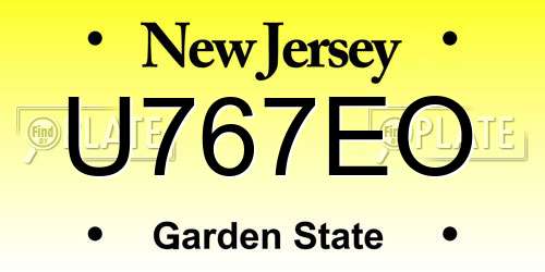 U767EO New Jersey License Plate