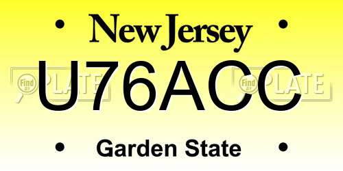 U76ACC New Jersey License Plate