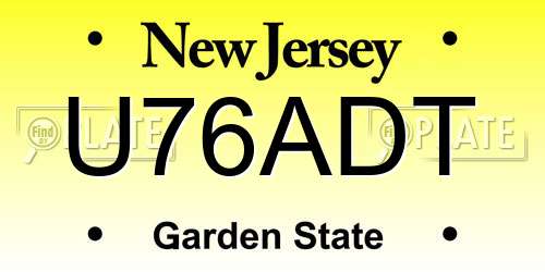 U76ADT New Jersey License Plate