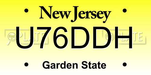 U76DDH New Jersey License Plate