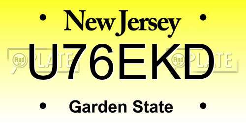 U76EKD New Jersey License Plate