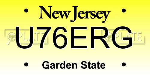 U76ERG New Jersey License Plate