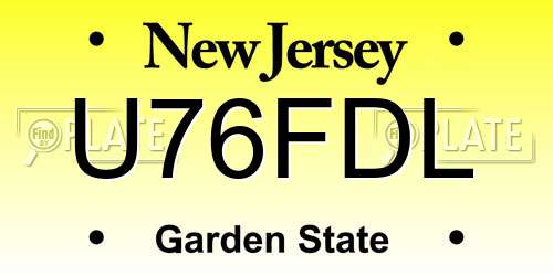 U76FDL New Jersey License Plate