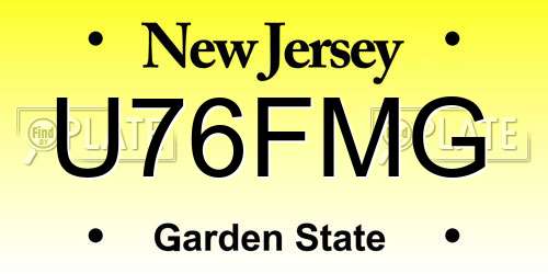 U76FMG New Jersey License Plate
