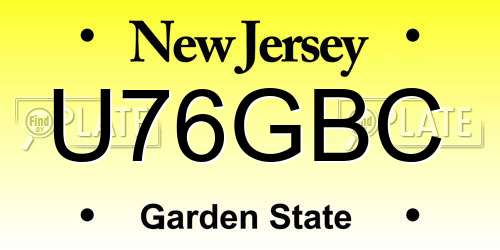 U76GBC New Jersey License Plate
