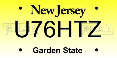 U76HTZ New Jersey License Plate