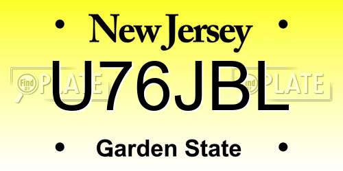 U76JBL New Jersey License Plate