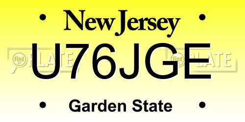 U76JGE New Jersey License Plate