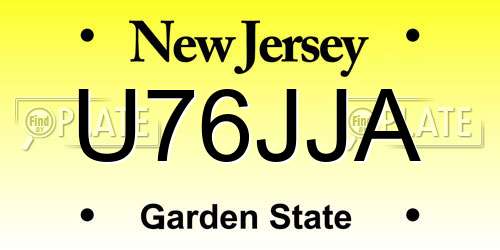 U76JJA New Jersey License Plate