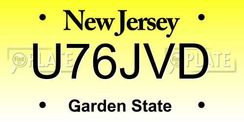 U76JVD New Jersey License Plate