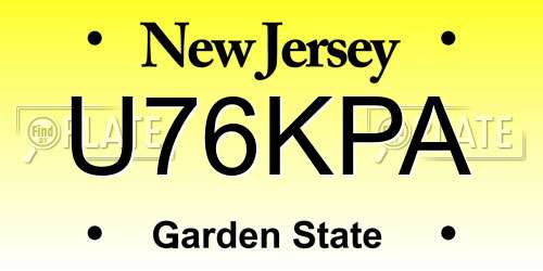 U76KPA New Jersey License Plate