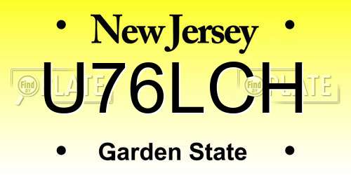 U76LCH New Jersey License Plate