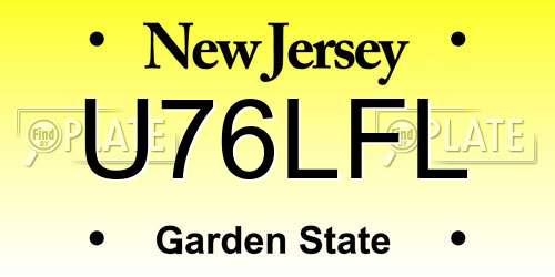 U76LFL New Jersey License Plate