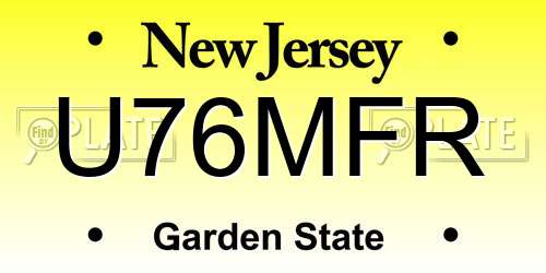 U76MFR New Jersey License Plate