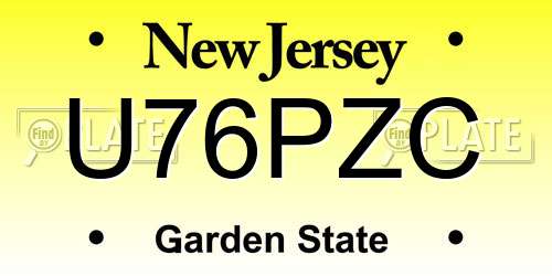 U76PZC New Jersey License Plate