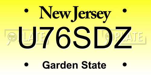 U76SDZ New Jersey License Plate