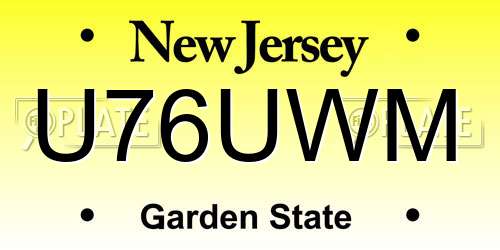 U76UWM New Jersey License Plate