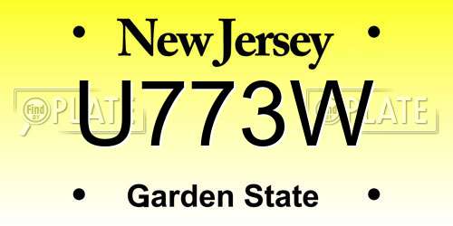 U773W New Jersey License Plate