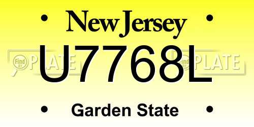 U7768L New Jersey License Plate