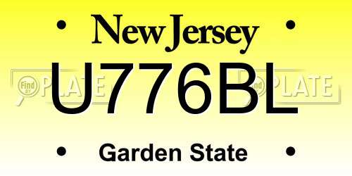 U776BL New Jersey License Plate
