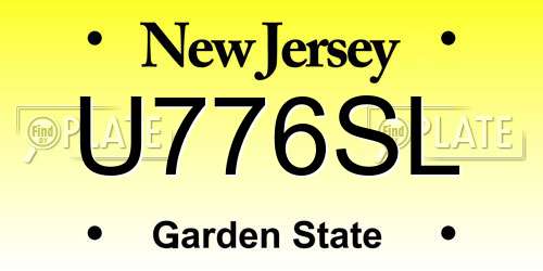 U776SL New Jersey License Plate