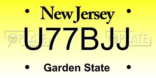 U77BJJ New Jersey License Plate