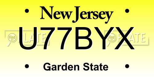 U77BYX New Jersey License Plate