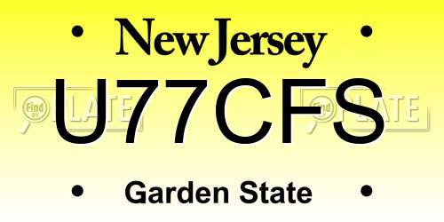U77CFS New Jersey License Plate